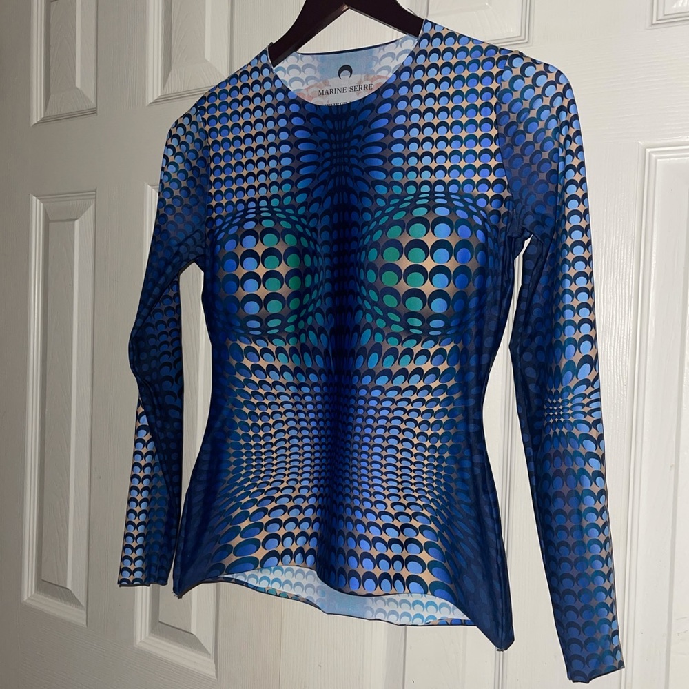 Marine Serre Second Skin Moon Skin Fish Top Large